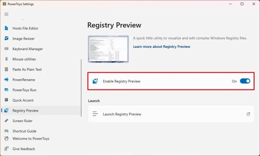 Cómo obtener una vista previa y editar el Registro con PowerToys en