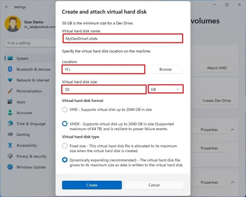 Comment Cr Er Un Lecteur Virtuel Vhd Vhdx Dev Drive Sur Windows