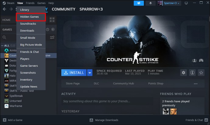 Comment Cacher Des Jeux Des Amis Dans Steam All Things Windows