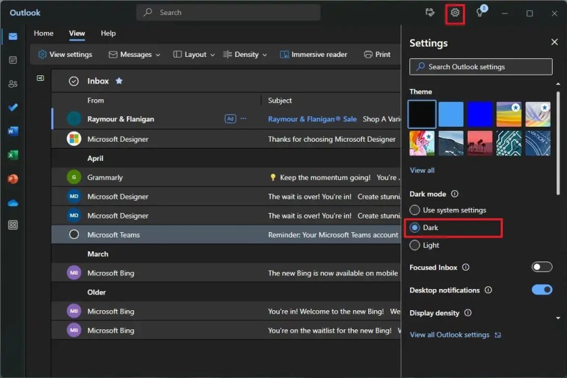 Cara Mengaktifkan Mode Gelap Untuk Aplikasi Outlook Baru Di Windows