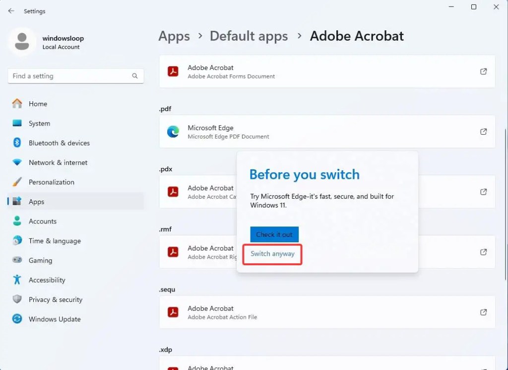 Ändern des StandardPDFViewers unter Windows 11 (auf Adobe Reader