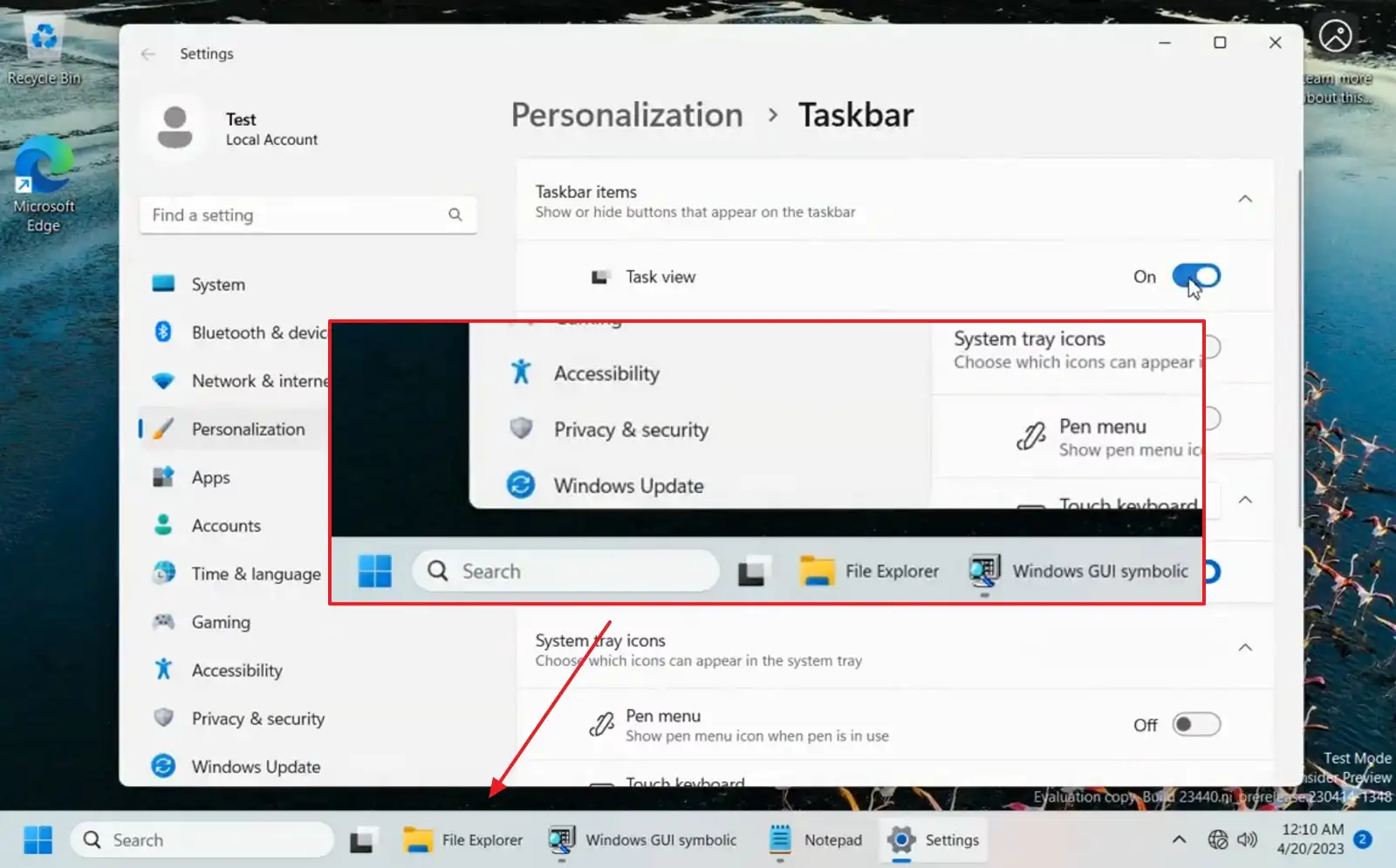 Barra de tareas de windows 11 para nunca combinar aplicaciones para