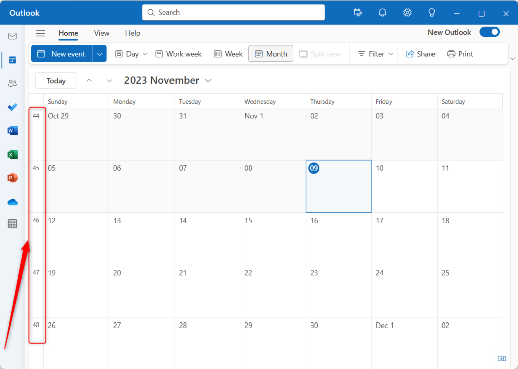 Show Calendar Week In Outlook Calendar