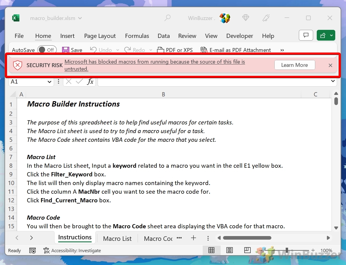 Cómo Habilitar Macros En Excel Para Uno O Todos Los Libros All Things Windows 6047