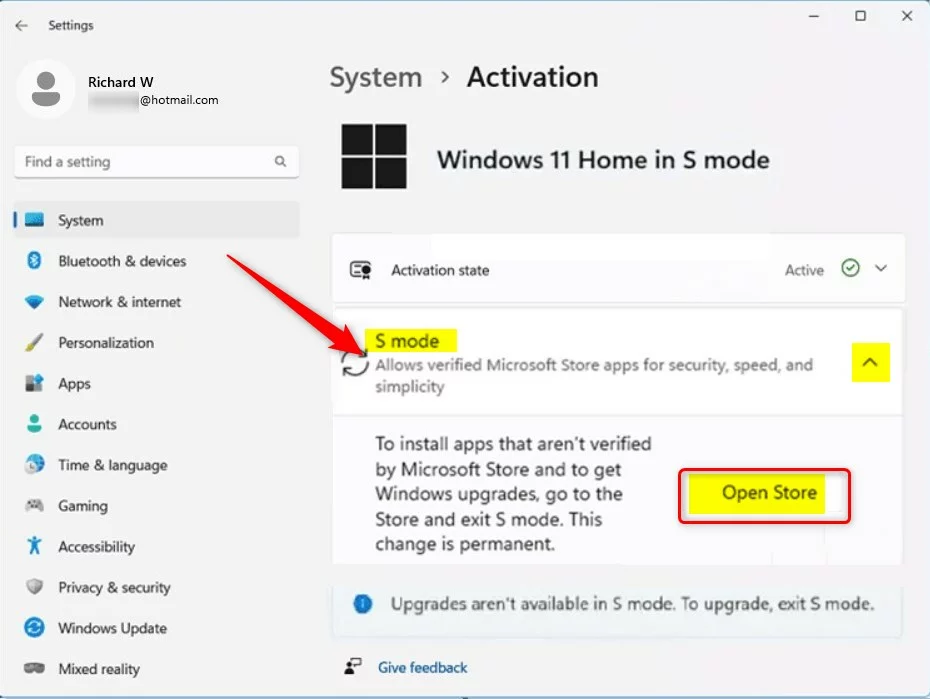 Comment sortir du mode s sous windows 11 all things windows