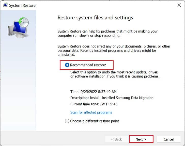 Correction Windows n