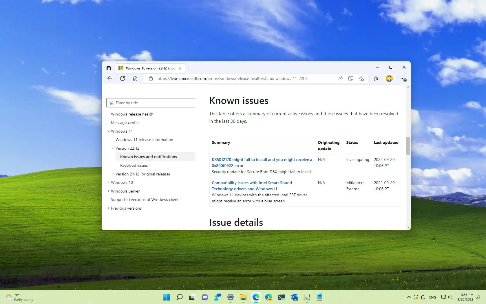 Probl mes connus de windows 11 22h2 bloquant la mise niveau all