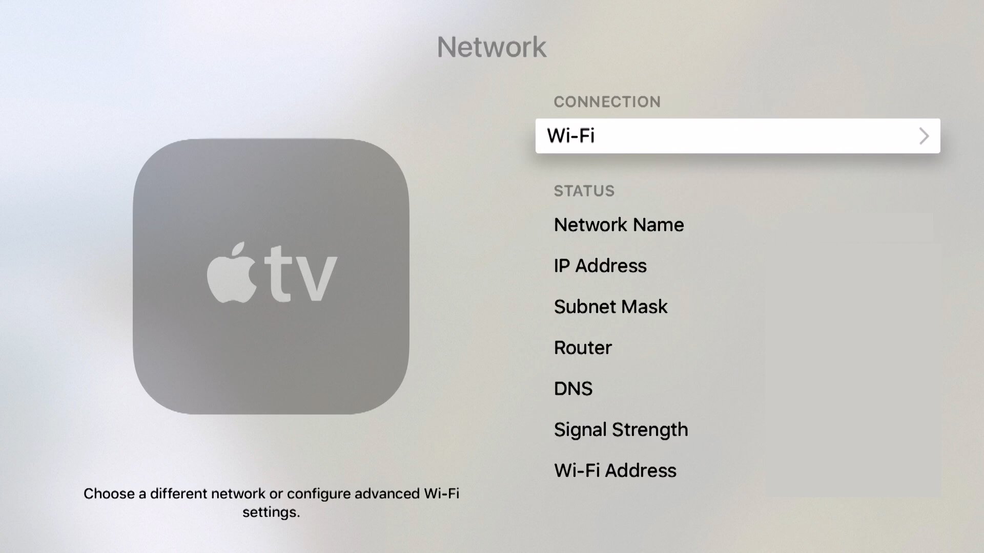 comment connecter apple tv au wifi