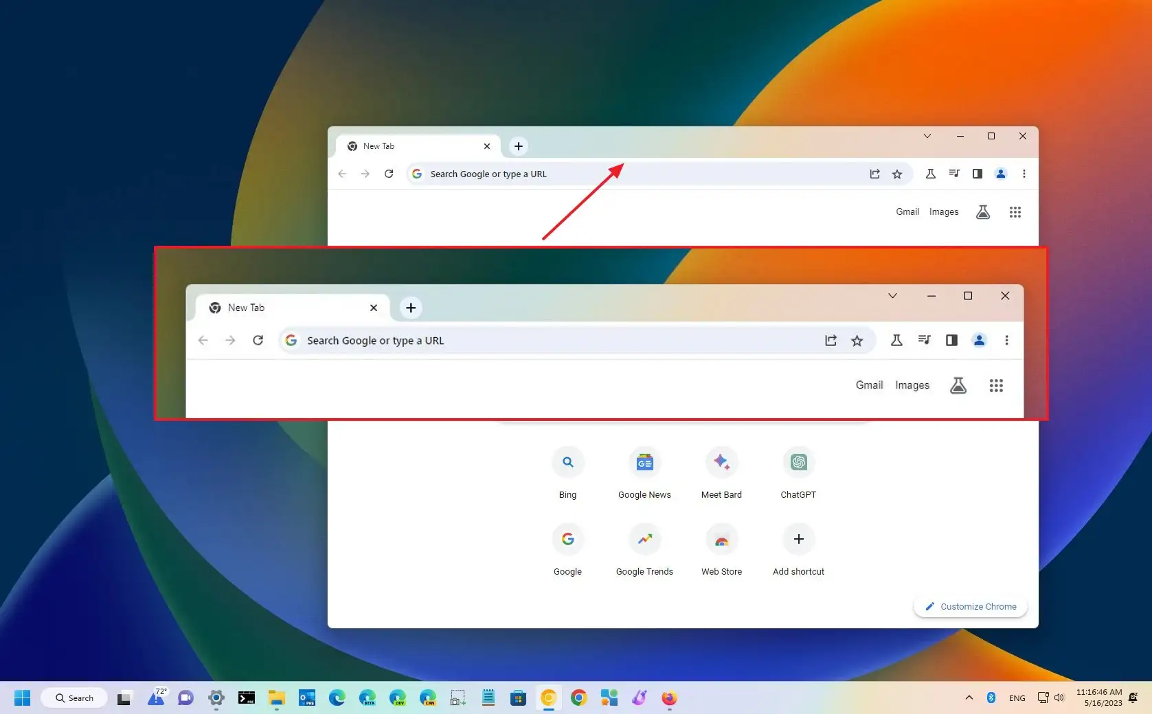 Google chrome apporte la prise en charge du mat riau mica sur windows