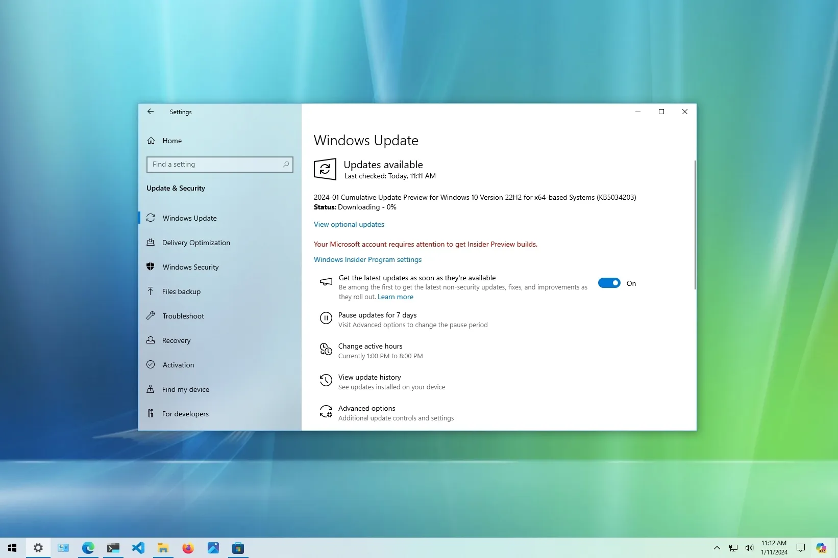 La mise à jour KB5034203 de Windows 10 ajoute la météo à l'écran de