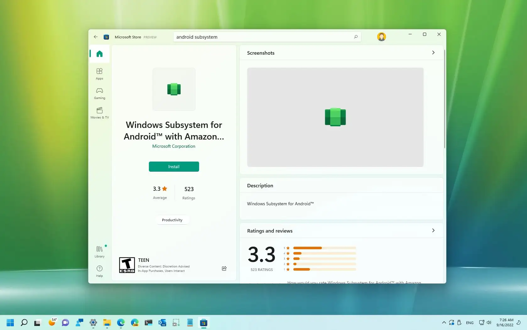 Subsistem windows untuk android mendapatkan pembaruan april 2023 all