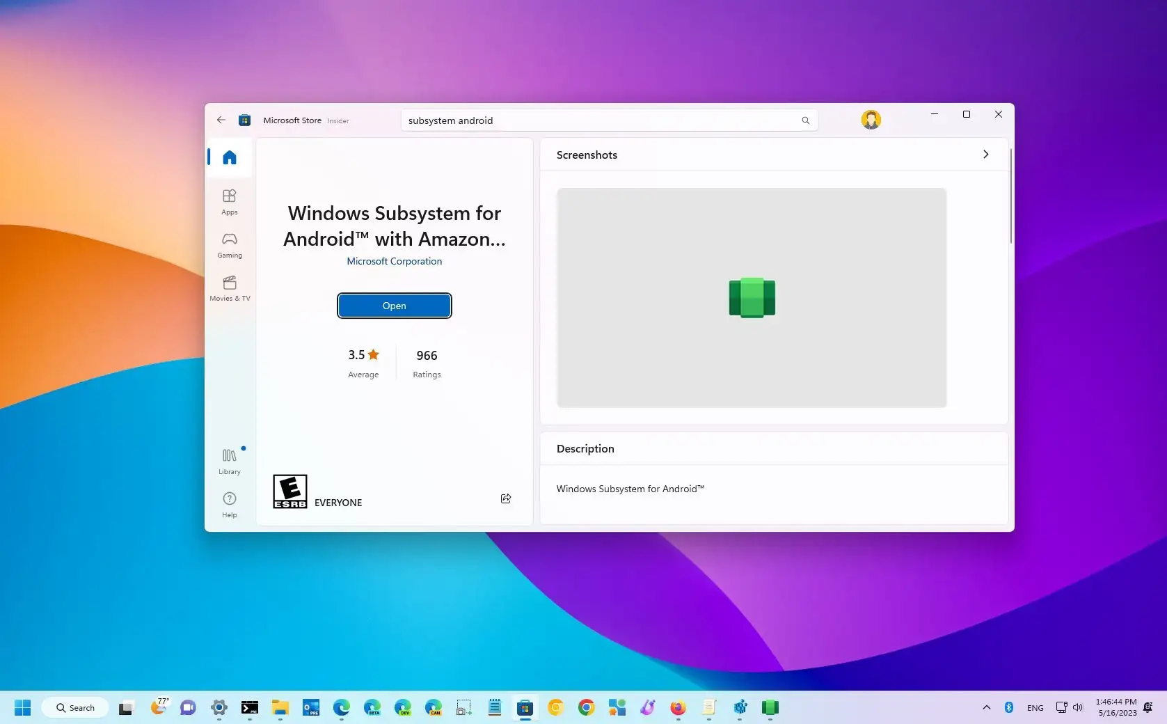 Subsistem windows untuk android mendapatkan pembaruan mei 2023 all