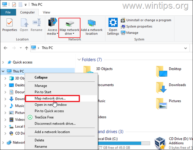 Cara memetakan drive jaringan di windows 10 11 dari explorer command