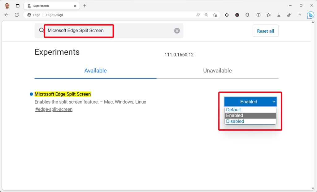 Microsoft edge ottiene la modalit schermo diviso per sfogliare due