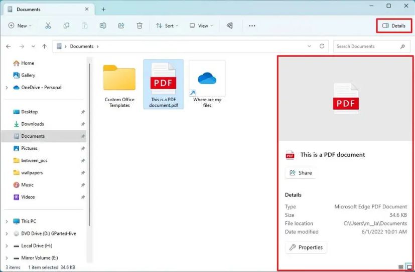 Riquadro Di Spostamento Windows 11 Eipass Esplora file ottiene un nuovo riquadro dei dettagli e il trascinamento
