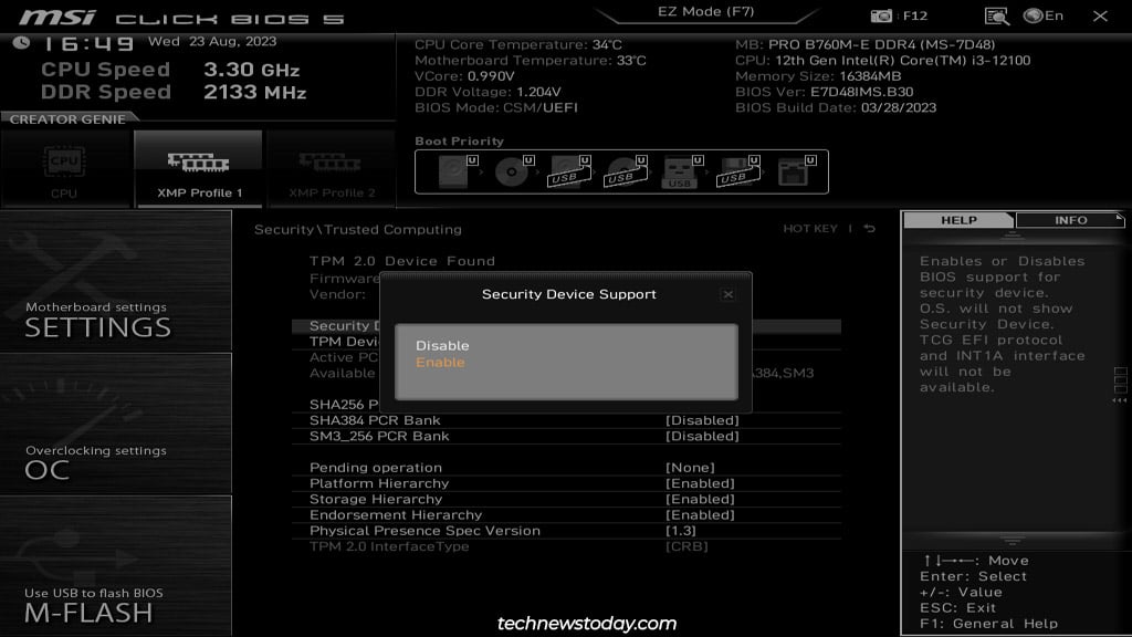 Come abilitare il tpm nel bios msi all things windows