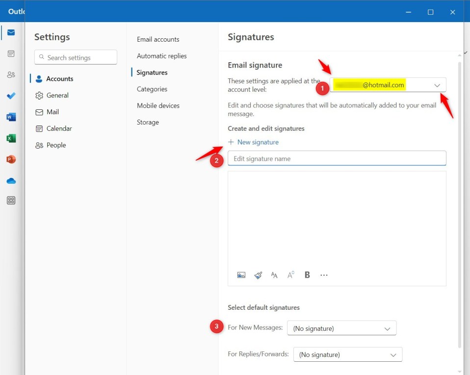 Come aggiungere la firma e mail nell app outlook in windows 11 all