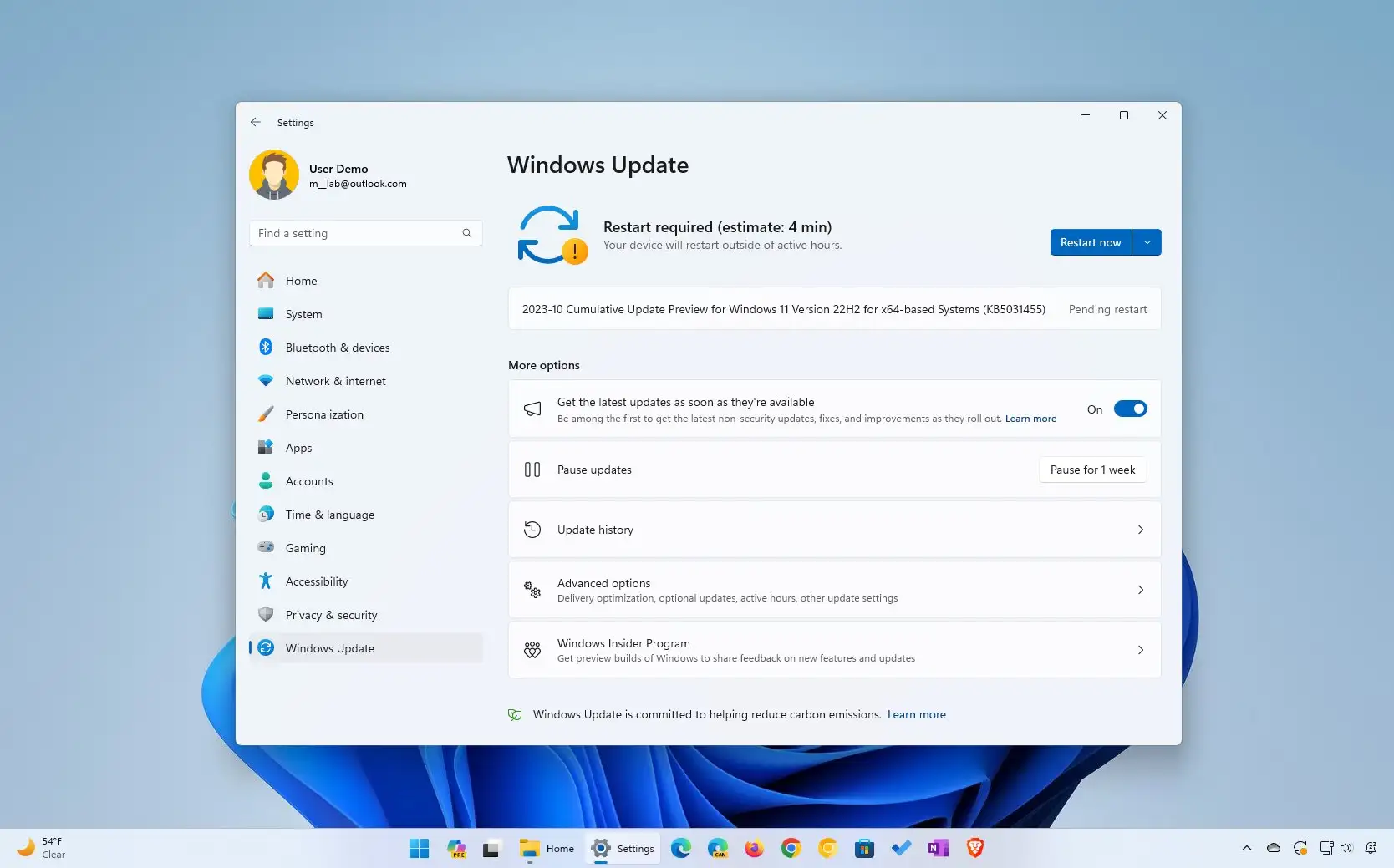 Windows 11 build 22621 2500 kb5031455 disponibile nel canale di