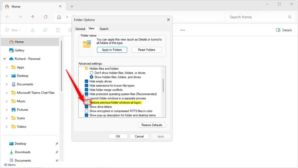 Systeemmap Documenten Windows Verkenner herstellen