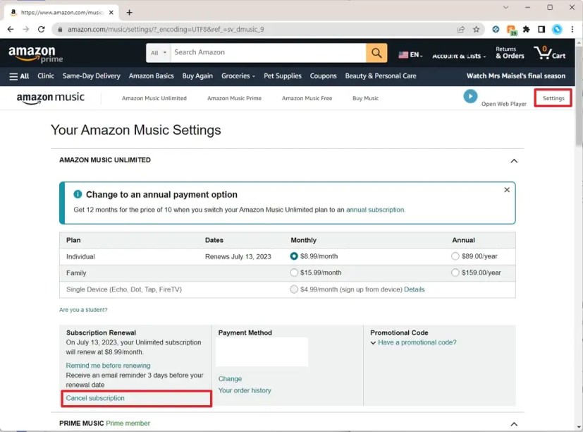 bifald Typisk lektie Slik kansellerer du Amazon Music-abonnement - All Things Windows