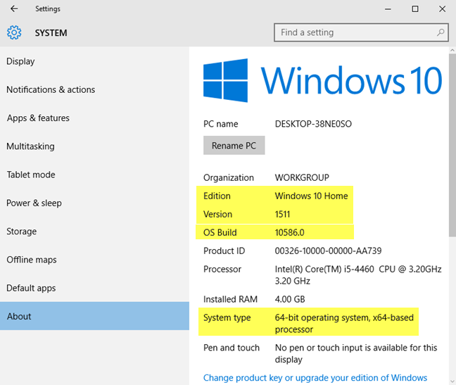 how to check os build version in windows 10