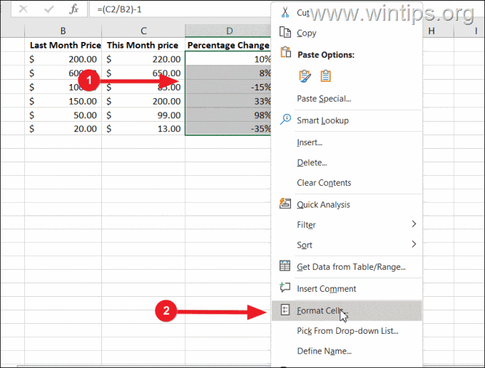 Jak Obliczyć Zmianę Procentową Między Dwiema Liczbami W Programie Excel All Things Windows 5028