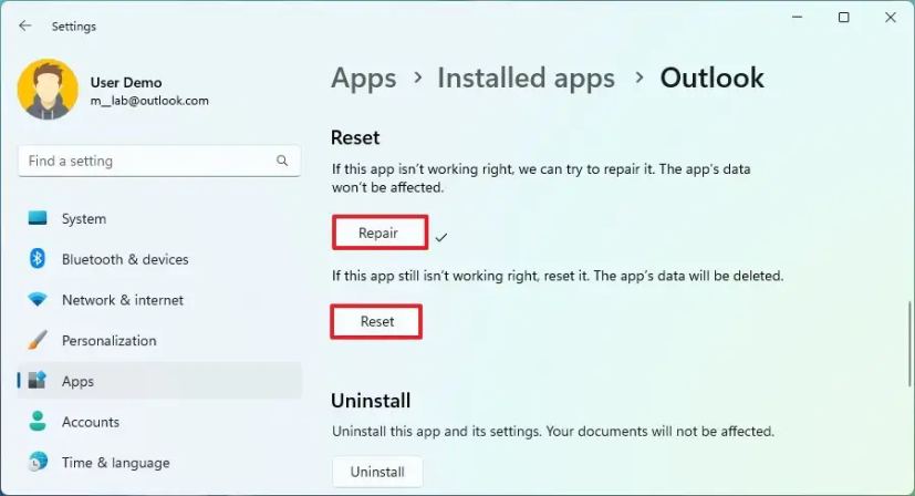 Jak Zresetować Nową Aplikację Outlook Nie Działa W Systemie Windows 11 All Things Windows 4116