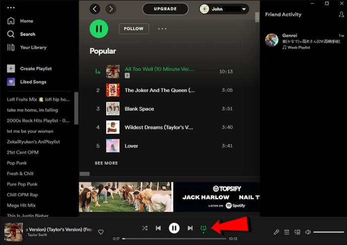 Cách lặp lại các bài hát trong Spotify