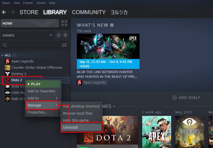 Como desinstalar jogos da Steam