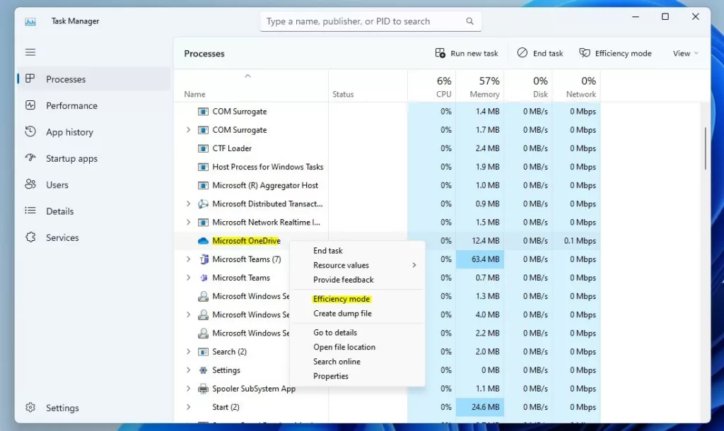 Como Ativar Ou Desativar O Modo De Efici Ncia Para Processos No Windows