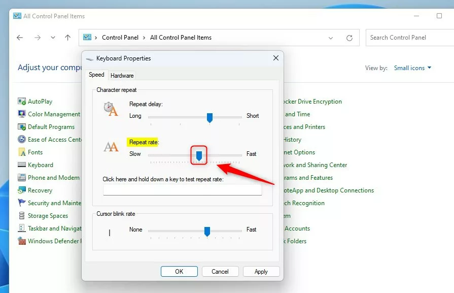 Como alterar a taxa de repeti o dos caracteres do teclado no windows