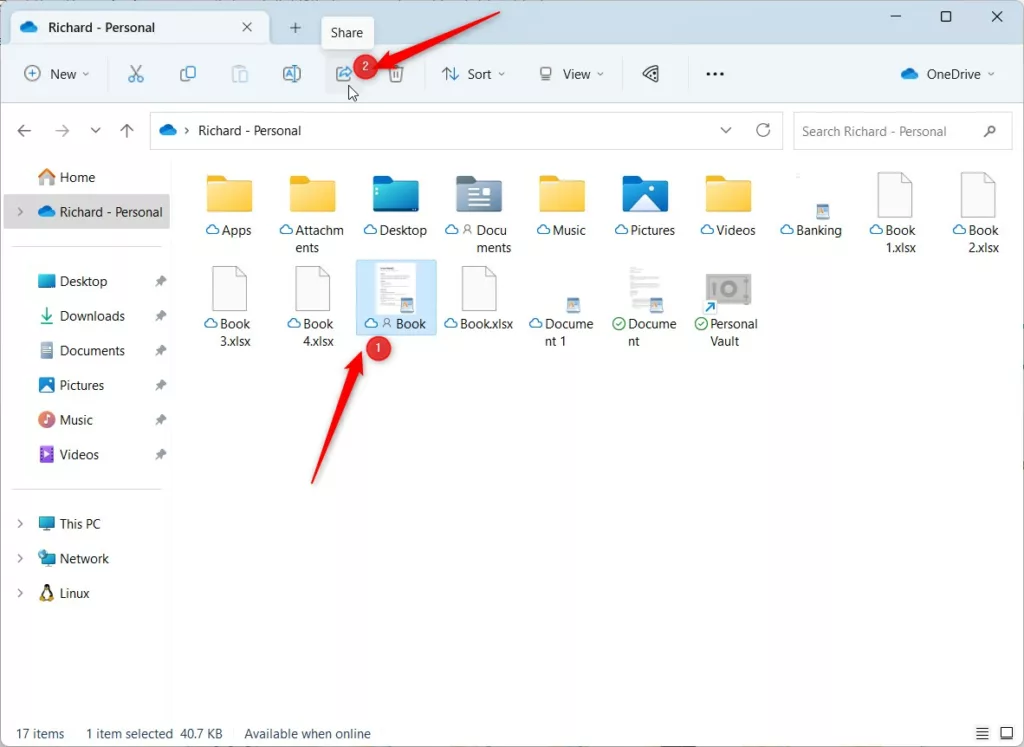Como compartilhar seus arquivos e pastas do onedrive no windows 11